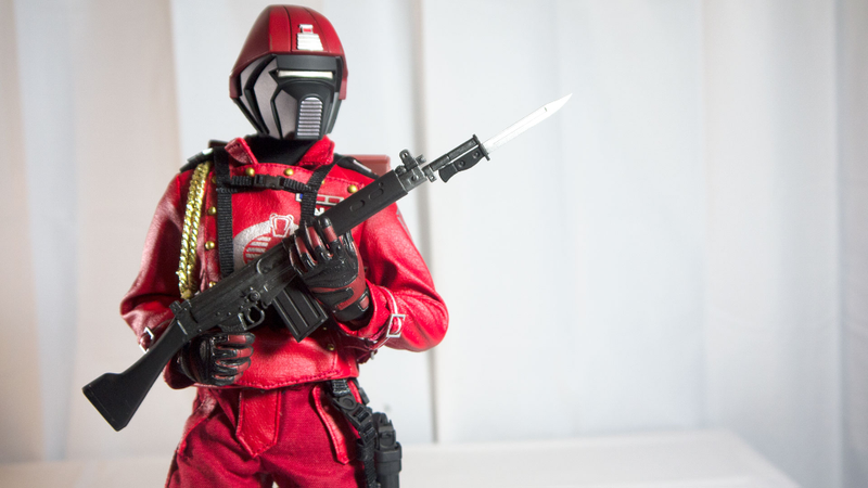 Illustration for article titled Cobra's Elite Makes the Miniature Red Leather Jacket Look Good